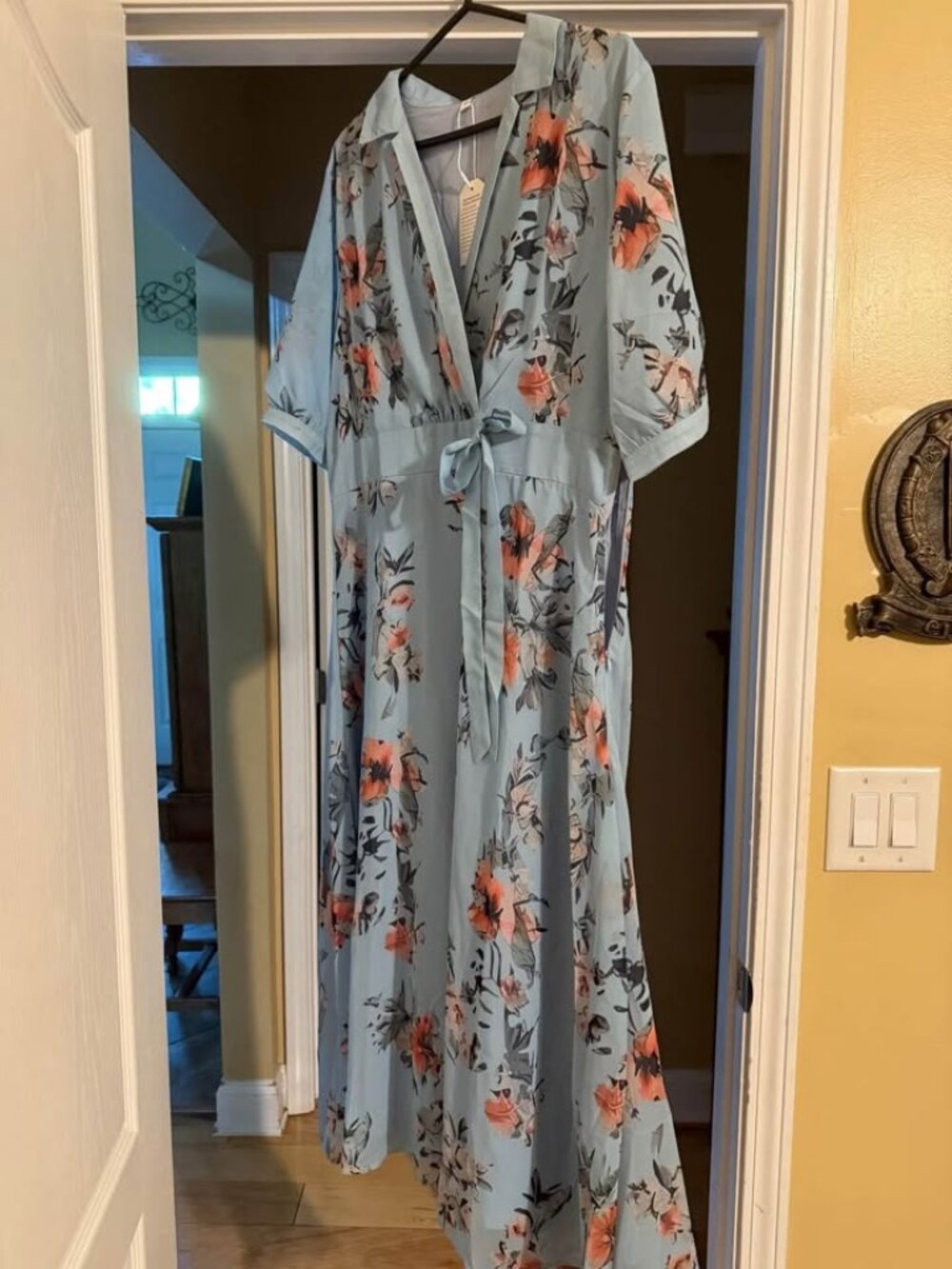 Blue flowered dress